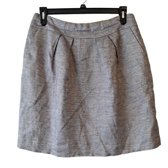Talbots Petite Metallic Silver Pleated Mini Skirt with Lining - Size 12P (NWT) - Picture 1 of 13